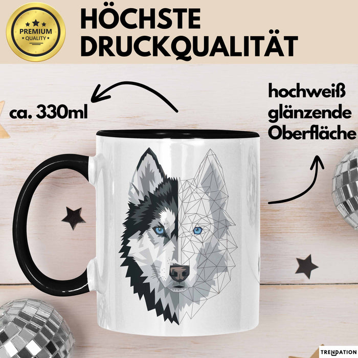 Wolf Tasse Geschenk Wolf für Wildtierfreunde Trendation