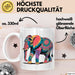 Elefant Tier Blumen Tasse Geschenk Lustige Geschenkidee Spruch Weiß Trendation