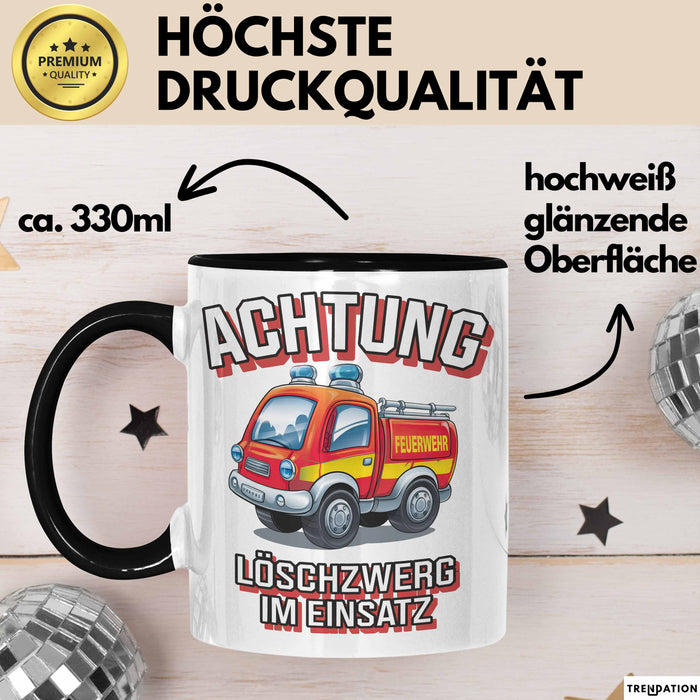 Feuerwehrmann Tasse Geschenk Feuerzwerg Im Einsatz Feuerwehr Trendation