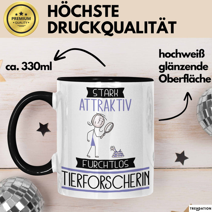 Tierforscherin Tasse Geschenk Becher Stark Attraktiv Furchtlos Tierforscherin Lustige Geschenkidee Trendation