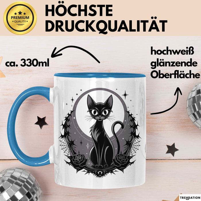 Goth Fan Tasse Geschenkidee für Freunde düsterer Ästhetik Blau Trendation