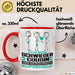 Schwiegercousin Geschenk Tasse Ich Bin Schwiegercousin Aber Sag Doch Einfach Superheld Lustige Geschenkdiee für Schwiegercousin Kaffee-Becher Rot Trendation