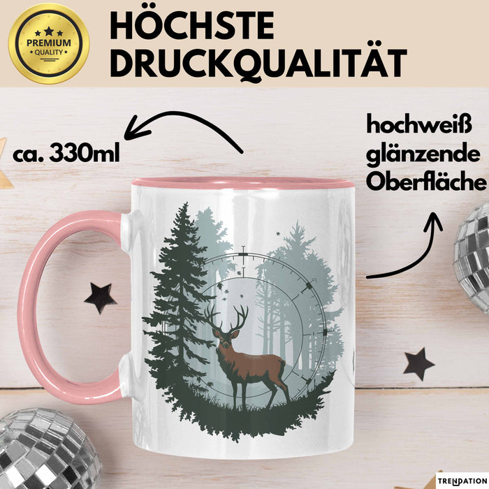Jäger Tasse Geschenkidee für Jagdliebhaber Rosa Trendation