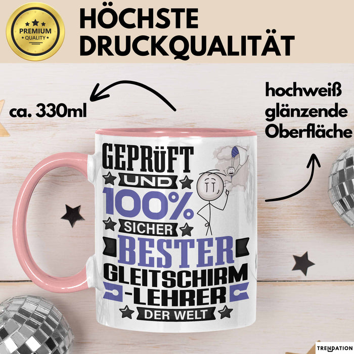 Gleitschirmlehrer Geschenk Lustiger Spruch für Gleitschirmlehrer Geschenkidee Bester Gleitschirmlehrer Der Welt Rosa Trendation
