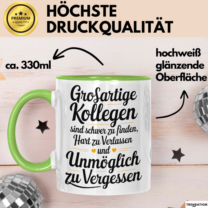 Bürokollege Tasse Geschenkidee Tolle Kollegen Sind Selten Grün Trendation