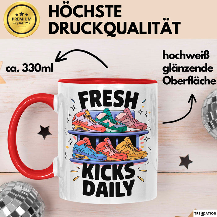 Sneakerhead Tasse Geschenk Lustige Geschenkidee Spruch Für Schuh Sammler Rot Trendation