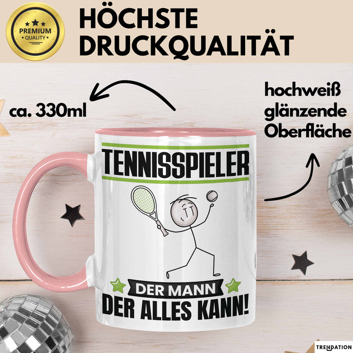Tennisspieler Tasse Geschenk für Tennisspieler Der Mann Der Alles Kann Geschenkidee zum Geburtstag Rosa Trendation