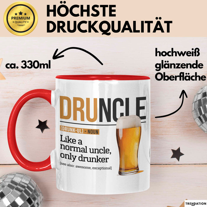 Onkel Sarkastisch Sarkasmus Tasse Geschenk Lustige Geschenkidee Spruch Druncle Definition Rot Trendation