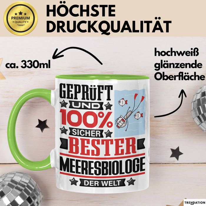 Meeresbiologe Geschenk Lustiger Spruch für Meeresbiologe Geschenkidee Bester Meeresbiologe Der Welt Grün Trendation