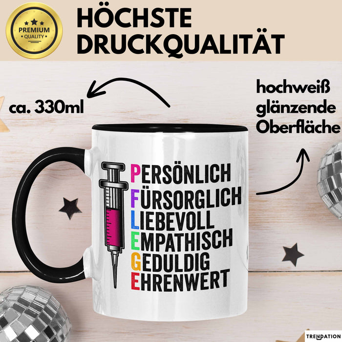 Krankenschwester Pflege Betreuung Tasse Geschenk Lustige Geschenkidee Spruch Pflege Trendation