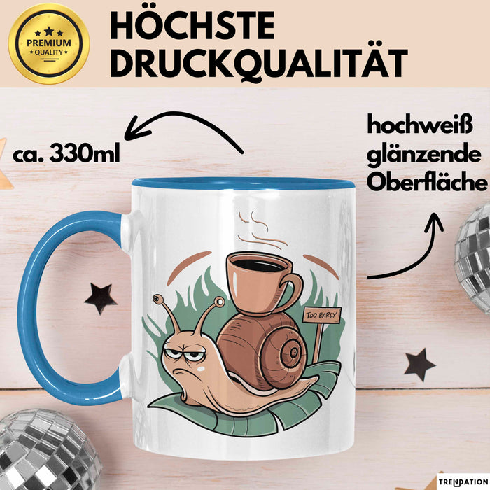 Morgenhasser Tasse Geschenkidee für Muffel Blau Trendation