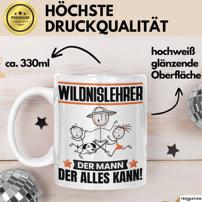 Wildnislehrer Tasse Geschenk für Wildnislehrer Der Mann Der Alles Kann Geschenkidee zum Geburtstag Weiß Trendation