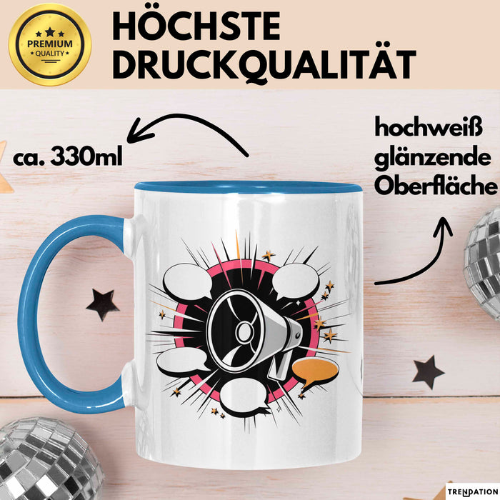 Extrovertierter Tasse Geschenk Lustige Geschenkidee Spruch Für Soziale Schmetterlinge Blau Trendation