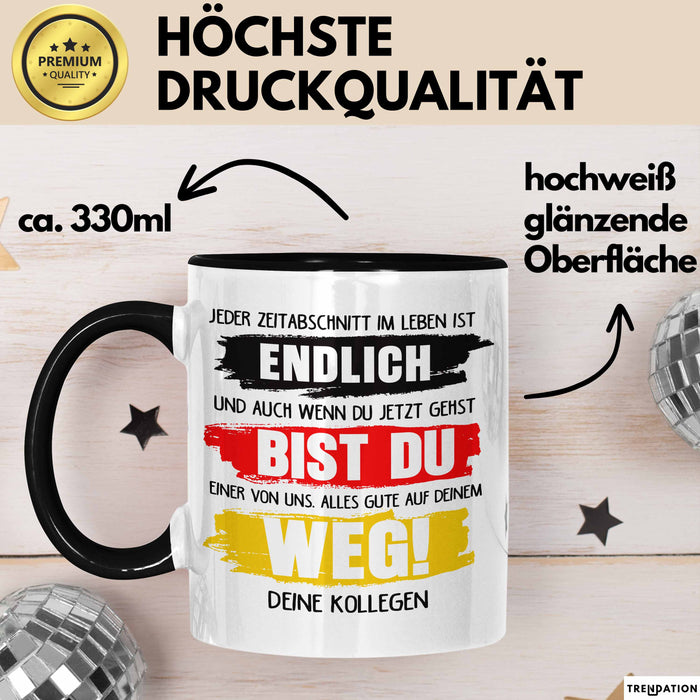 Office Arbeitskollege Tasse Geschenk Lustige Geschenkidee Spruch Alles Gute Auf Deinem Weg Deine Kollegen Trendation