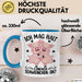 Schweine-Liebhaber Tasse Geschenk Ich Mag Halt Einfach Schweinchen Ok Blau Trendation