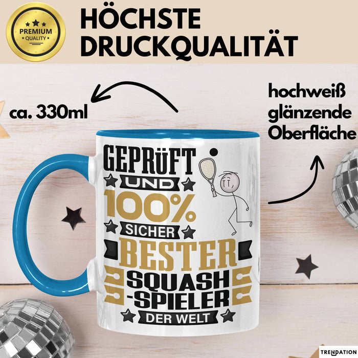 Squash-Spieler Geschenk Lustiger Spruch für Squash-Spieler Geschenkidee Bester Squash-Spieler Der Welt Blau Trendation