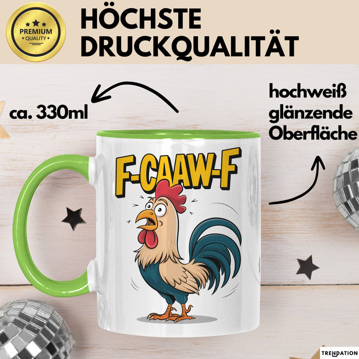 Hahn Tasse Geschenk F-Caaw-F Lustige Geschenkidee Vogel Bauernhof