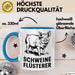 Schweinebauer Schweine Tier Tasse Geschenk Lustige Geschenkidee Spruch Schweineflüsterer Blau Trendation