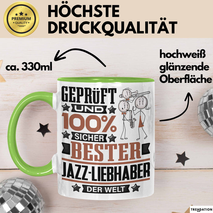 Jazz-Liebhaber Geschenk Lustiger Spruch für Jazz-Liebhaber Geschenkidee Bester Jazz-Liebhaber Der Welt Grün Trendation