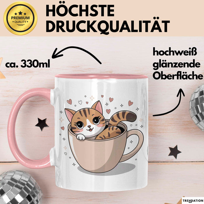 Katzenbesitzer Tasse Geschenk Lustige Geschenkidee Spruch Für Katzen Eltern Rosa Trendation