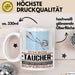 Taucher Geschenk Tasse Ich Bin Taucher Aber Sag Doch Einfach Superheld Lustige Geschenkdiee für Taucher Kaffee-Becher Weiß Trendation