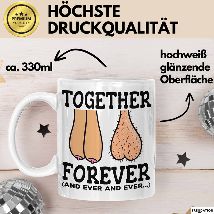 Ehemann Ehefrau Paare Jahrestag Tasse Geschenk Lustige Geschenkidee Spruch Für Immer Zusammen Weiß Trendation