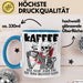 Humor Tasse Geschenk Mit Spruch Kaffee Weil Nicht Jeder Tag Mit Mord Beginnen Kann Sarkasmus Kaffee-Becher Blau Trendation