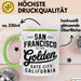 Francisco Kalifornien USA Tasse Geschenk Lustige Geschenkidee Spruch Goldenes Tor Stadt Grün Trendation
