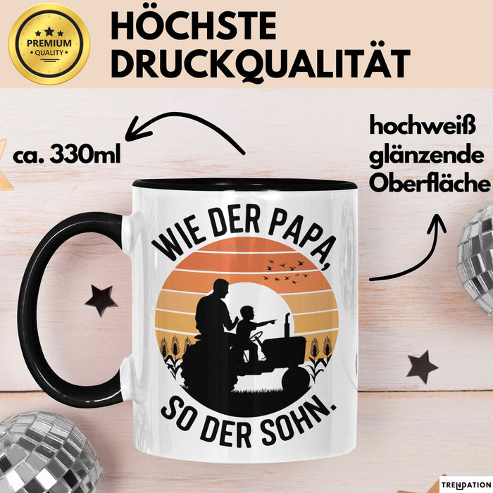 Papa Vatertag Vater Sohn Tasse Becher Geschenk Lustige Geschenkidee Spruch Wie Der Papa So Der Sohn Trendation