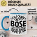 Lustiger Spruch Tasse Humor Sarkasmus Ich Schaue Nicht Böse Ich Grinse Nicht Nur Jeden Trottel An Kaffee-Becher Blau Trendation