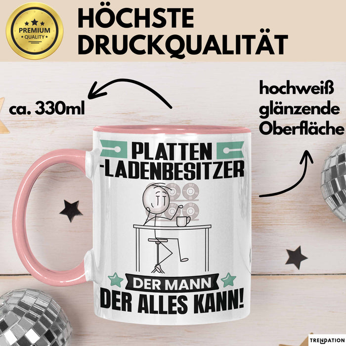 Plattenladenbesitzer Tasse Geschenk für Plattenladenbesitzer Der Mann Der Alles Kann Geschenkidee zum Geburtstag Rosa Trendation