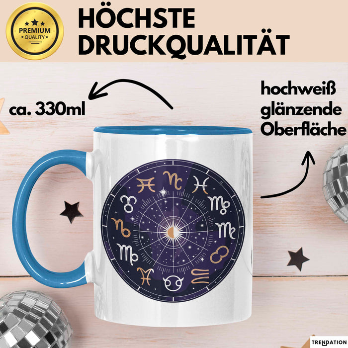 Astrologe Tasse Geschenkidee für Sternzeichen Fans Blau Trendation