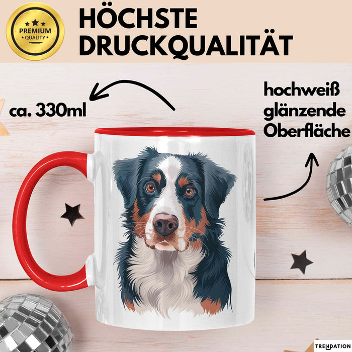 Appenzeller Sennenhund Hund Tasse Geschenk Lustige Geschenkidee Spruch Rot Trendation