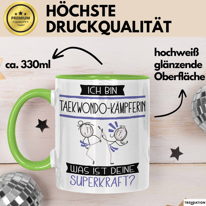Singer-Songwriterin Geschenk Tasse Ich Bin Singer-Songwriterin Was Ist Deine Superkraft Geschenkidee Lustig Geburtstag Weihnachten Grün Trendation
