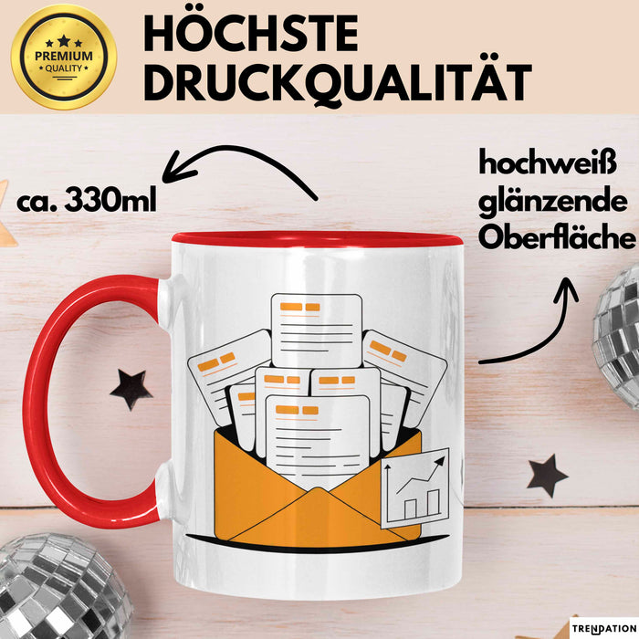 E Mail Marketer Tasse Geschenk Lustige Geschenkidee Spruch Für Inbox Strategen Rot Trendation