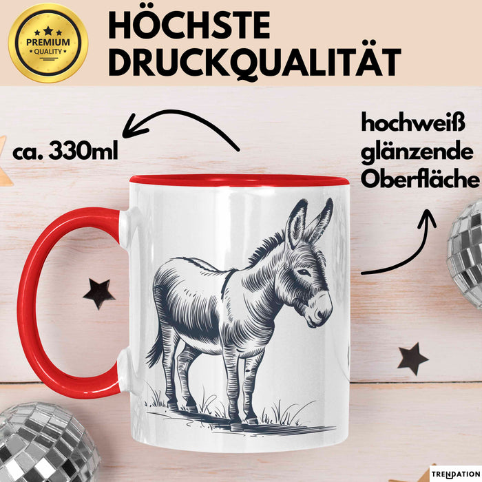 Eselbauer Esel Tier Tasse Geschenk Lustige Geschenkidee Spruch Rot Trendation