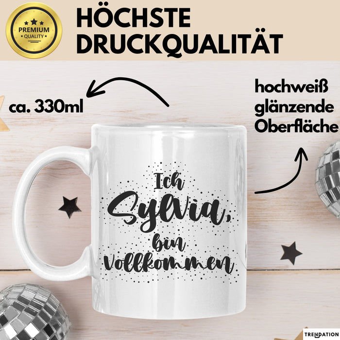 Sylvia Tasse Ich Sylvia, Bin Vollkommen Geschenk Weiß Trendation