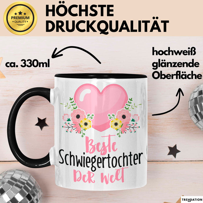 Schwiegertochter Tasse Geschenk Spruch Beste Schwiegertochter Der Welt Becher Schwarz Trendation