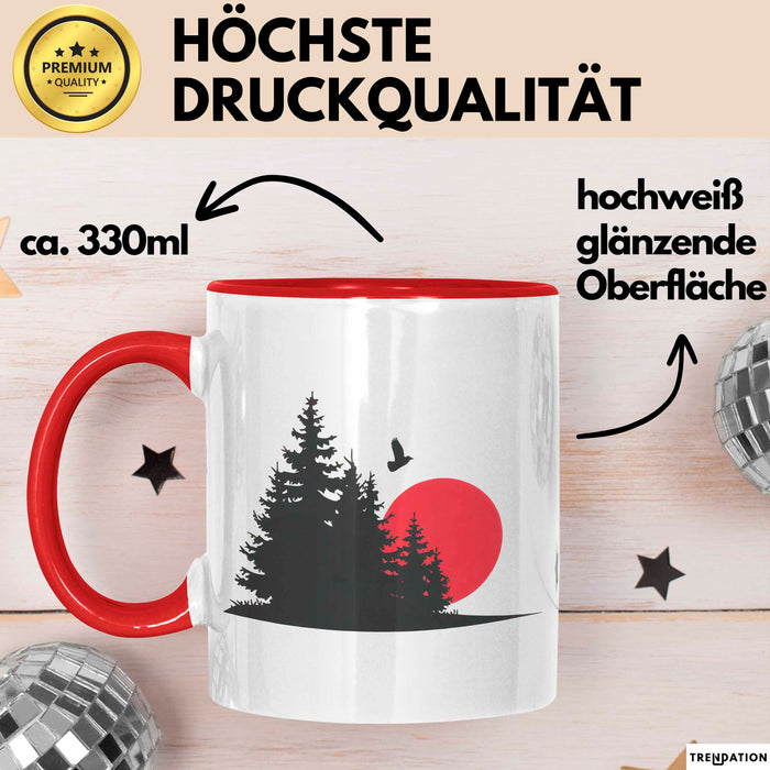 Natur Camping Tasse Geschenk Lustige Geschenkidee Spruch Rot Trendation