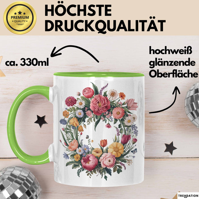 Florist Tasse Geschenkidee für Blumenliebhaber Spruch Grün Trendation