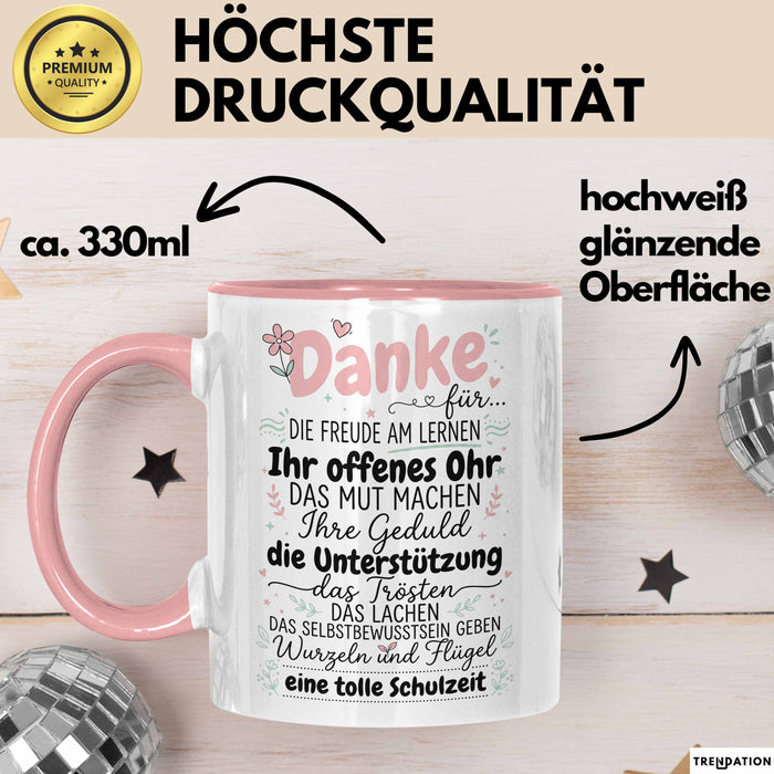 Lehrer Wertschätzung Danke Tasse Geschenk Lustige Geschenkidee Spruch Danke Für Rosa Trendation