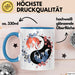 Fuchs Tierliebhaber Tasse Geschenk Lustige Geschenkidee Spruch Japanischer Kitsune Fuchs Blau Trendation