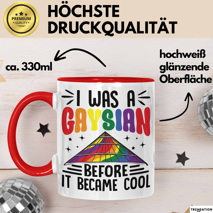Asiate Schwul Tasse Geschenk I Was Gaysian Before It Became Cool Geschenkidee Lgbtq Gay Lesbian Becher Rot Trendation