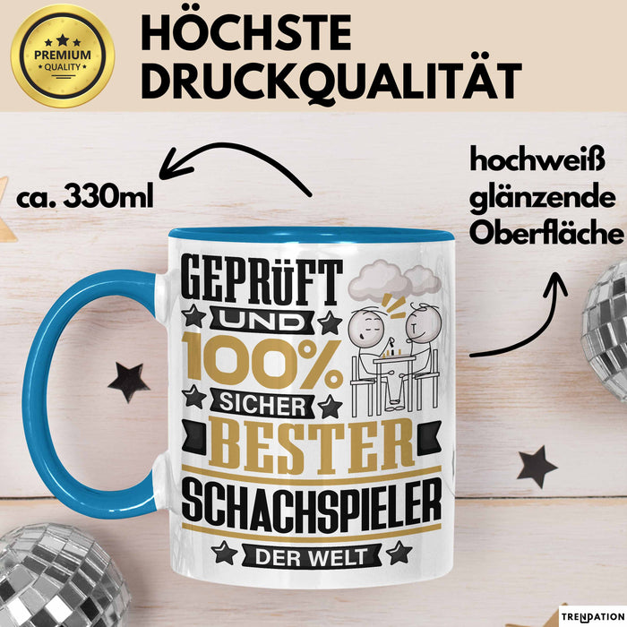 Schachspieler Geschenk Lustiger Spruch für Schachspieler Geschenkidee Bester Schachspieler Der Welt Blau Trendation