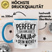 Anja Tasse Geschenk Perfekt Sein Kann Jeder Geschenkidee Geburtstag Blau Trendation
