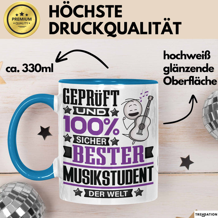 Musikstudent Geschenk Lustiger Spruch für Musikstudent Geschenkidee Bester Musikstudent Der Welt Blau Trendation