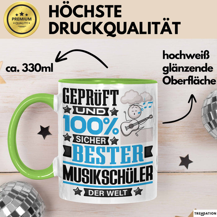 Musikschüler Geschenk Lustiger Spruch für Musikschüler Geschenkidee Bester Musikschüler Der Welt Grün Trendation