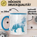Wolf Tasse Geschenk Heulender Wolf Vögel Mond Silhouetten Geschenkidee Lustig Blau Trendation