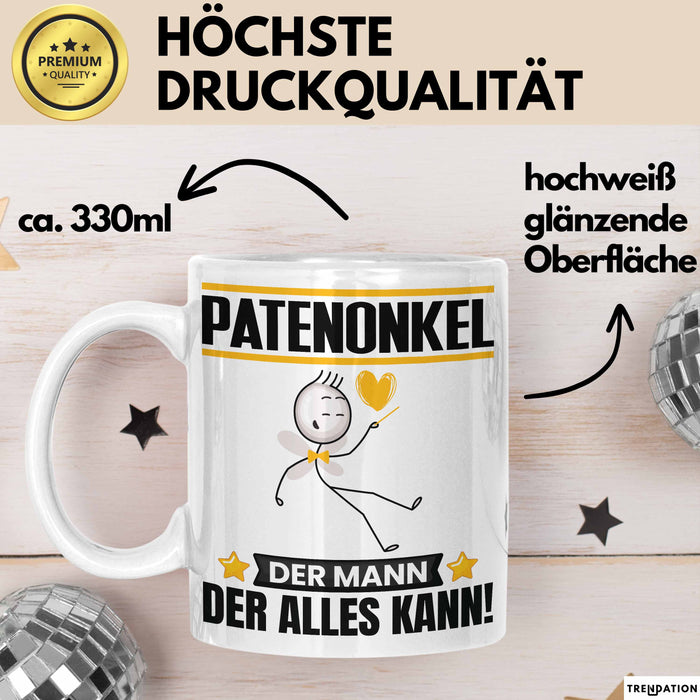 Patenonkel Tasse Geschenk für Patenonkel Der Mann Der Alles Kann Geschenkidee zum Geburtstag Weiß Trendation