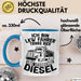 LKW Fahrer Tasse Geschenk Ich Bin LKW Fahrer Trinke Bier und Verbrenne Diesel Humor Geschenkidee Kaffee-Becher Blau Trendation